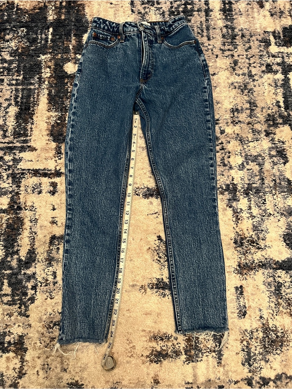 Abercrombie & Fitch High-Rise Dark Blue Straight Jeans